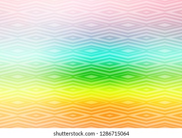 Light Multicolor, Rainbow vector texture with lines, rhombuses. Glitter abstract illustration with colorful lines, rhombuses. Pattern for business booklets, leaflets.