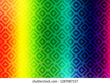 Light Multicolor, Rainbow vector texture with lines, rhombuses. Colorful decorative design in simple style with lines, rhombuses. Pattern for business booklets, leaflets.