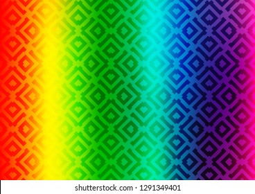 Light Multicolor, Rainbow vector texture with lines, rhombuses. Colorful decorative design in simple style with lines, rhombuses. Smart design for your business advert.