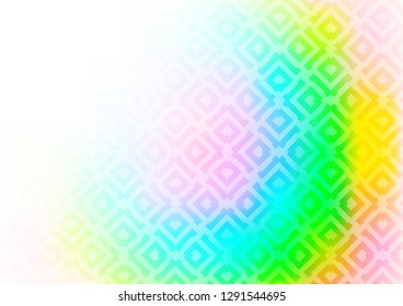 Light Multicolor, Rainbow vector texture with lines, rhombuses. Colorful illustration with lines, cubes on abstract template. Pattern for websites, landing pages.