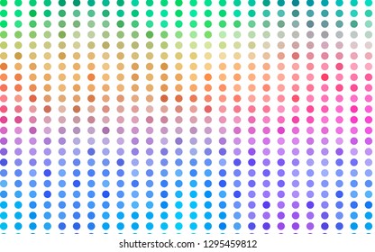 Light Multicolor, Rainbow vector texture with disks. Blurred bubbles on abstract background with colorful gradient. Pattern for ads, leaflets.