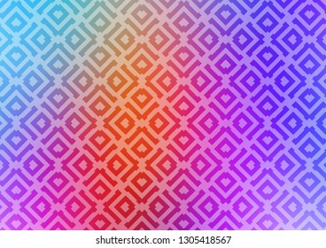 Light Multicolor, Rainbow vector texture with lines, rhombuses. Colorful illustration with lines, cubes on abstract template. Best design for your ad, poster, banner.