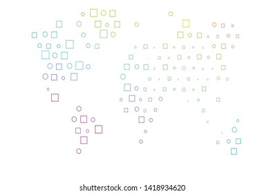 Light Multicolor, Rainbow vector texture with disks, rectangles. Colorful illustration with circles, squares in nature style. Completely new template for your brand book.