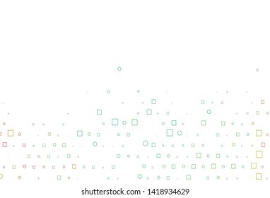 Light Multicolor, Rainbow vector texture with disks, rectangles. Decorative design in abstract style with circles, rectangles. Pattern for ads, leaflets.
