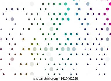 Light Multicolor, Rainbow vector texture with disks. Blurred bubbles on abstract background with colorful gradient. Design for business adverts.