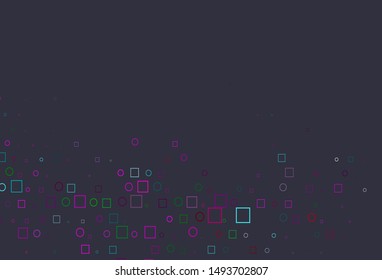 Light Multicolor, Rainbow vector texture with disks, rectangles. Abstract illustration with colorful circles, rectangles. Pattern for ads, leaflets.