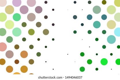 Light Multicolor, Rainbow vector texture with disks. Blurred bubbles on abstract background with colorful gradient. Pattern for ads, leaflets.