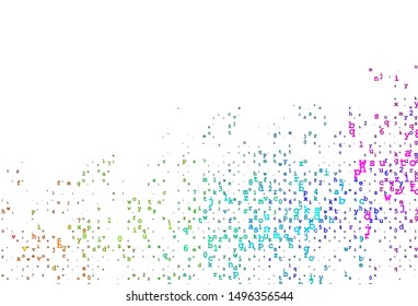 Light Multicolor, Rainbow vector texture with ABC characters. Abstract illustration with colored latin alphabet. The pattern can be used as ads, poster, banner for books.