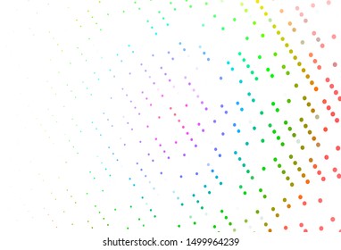 Light Multicolor, Rainbow vector texture with disks. Blurred bubbles on abstract background with colorful gradient. Design for business adverts.