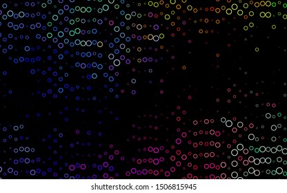 Light Multicolor, Rainbow vector texture with disks. Glitter abstract illustration with blurred drops of rain. Design for posters, banners.