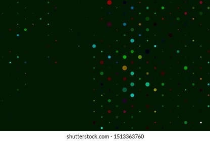 Light Multicolor, Rainbow vector texture with disks. Blurred decorative design in abstract style with bubbles. Design for business adverts.