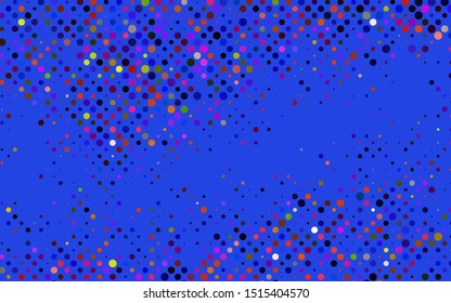 Light Multicolor, Rainbow vector texture with disks. Blurred decorative design in abstract style with bubbles. Pattern of water, rain drops.