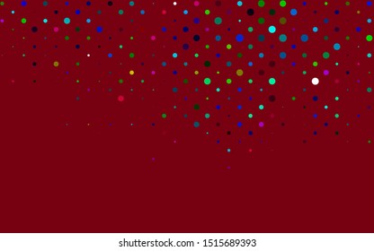 Light Multicolor, Rainbow vector texture with disks. Glitter abstract illustration with blurred drops of rain. Pattern for ads, leaflets.