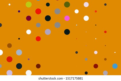 Light Multicolor, Rainbow vector texture with disks. Glitter abstract illustration with blurred drops of rain. Template for your brand book.