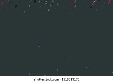 Light Multicolor, Rainbow vector texture with musical notes. Shining illustration of colorful gradient music notes. Pattern for school ad, booklets.