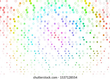 Light Multicolor, Rainbow vector texture with disks. Beautiful colored illustration with blurred circles in nature style. Pattern for ads, leaflets.