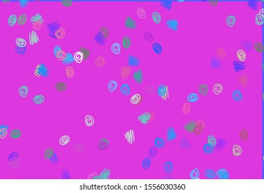 Light Multicolor, Rainbow vector texture with disks. Blurred bubbles on abstract background with colorful gradient. Design for business adverts.