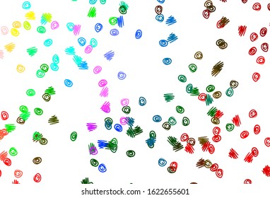 Light Multicolor, Rainbow vector texture with disks. Beautiful colored illustration with blurred circles in nature style. Template for your brand book.