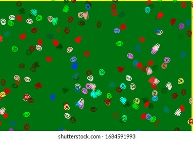 Light Multicolor, Rainbow vector texture with disks. Beautiful colored illustration with blurred circles in nature style. Template for your brand book.