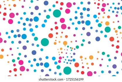Light Multicolor, Rainbow vector texture with disks. Glitter abstract illustration with blurred drops of rain. Pattern for ads, leaflets.