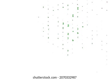 Light Multicolor, Rainbow vector texture with mathematic symbols. Abstract illustration with colored algebra signs. Pattern for school, grammar websites.