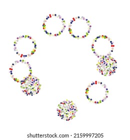 Light Multicolor, Rainbow vector texture with disks. Pattern for web page, banner,poster, card. Glitter silver dot abstract illustration with blurred drops of rain. 