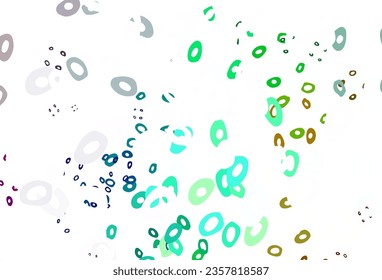 Light Multicolor, Rainbow vector texture with disks. Blurred bubbles on abstract background with colorful gradient. Pattern of water, rain drops.