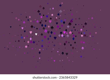 Light Multicolor, Rainbow vector texture with playing cards. Colorful gradient with signs of hearts, spades, clubs, diamonds. Design for ad, poster, banner of gambling websites.