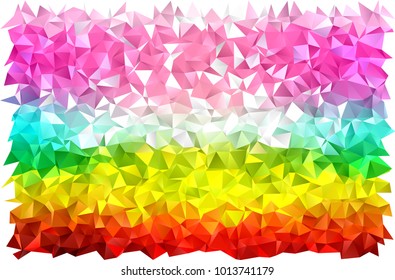 Light Multicolor, Rainbow vector triangle mosaic template. Triangular geometric sample with gradient.  The elegant pattern can be used as part of a brand book.