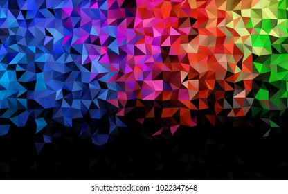 Light Multicolor, Rainbow vector triangle mosaic pattern. Creative illustration in halftone style with gradient. The best triangular design for your business.