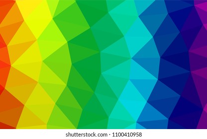 Light Multicolor, Rainbow vector triangle mosaic template. Creative geometric illustration in Origami style with gradient. Brand new style for your business design.