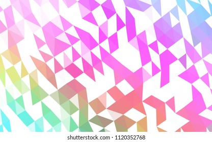 Light Multicolor, Rainbow vector triangle mosaic pattern. Triangular geometric sample with gradient.  A new texture for your design.