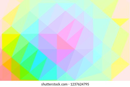 Light Multicolor, Rainbow vector triangle mosaic texture. Colorful illustration in Origami style with gradient.  Textured pattern for background.