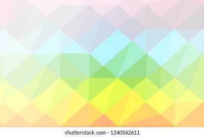 Light Multicolor, Rainbow vector triangle mosaic texture. Geometric illustration in Origami style with gradient. Brand new design for your business.