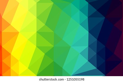 Light Multicolor, Rainbow vector triangle mosaic texture. Colorful illustration in Origami style with gradient.  Completely new design for your business.