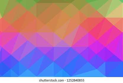 Light Multicolor, Rainbow vector triangle mosaic texture. A vague abstract illustration with gradient. New texture for your design.
