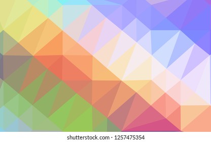 Light Multicolor, Rainbow vector triangle mosaic cover. Shining illustration, which consist of triangles. Elegant pattern for a brand book.