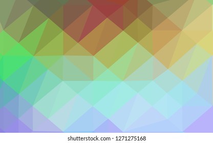 Light Multicolor, Rainbow vector triangle mosaic cover. Shining colored illustration in a Brand new style. Brand new design for your business.