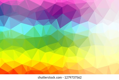 Light Multicolor, Rainbow vector triangle mosaic texture. Glitter abstract illustration with an elegant design. Brand new style for your business design.