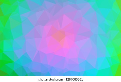 Light Multicolor, Rainbow vector triangle mosaic template. Glitter abstract illustration with an elegant design. Completely new template for your business design.