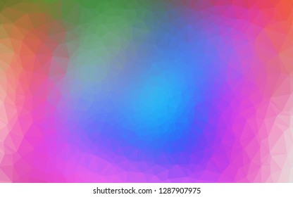 Light Multicolor, Rainbow vector triangle mosaic template. Colorful illustration in abstract style with gradient. Completely new design for your business.