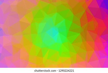 Light Multicolor, Rainbow vector triangle mosaic cover. Glitter abstract illustration with an elegant design. New texture for your design.