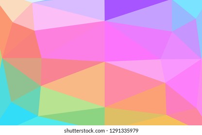 Light Multicolor, Rainbow vector triangle mosaic cover. Creative illustration in halftone style with gradient. New texture for your design.
