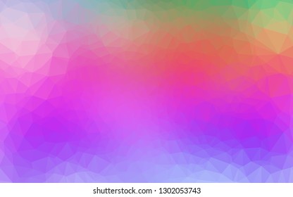 Light Multicolor, Rainbow vector triangle mosaic texture. Modern geometrical abstract illustration with gradient. Brand new design for your business.