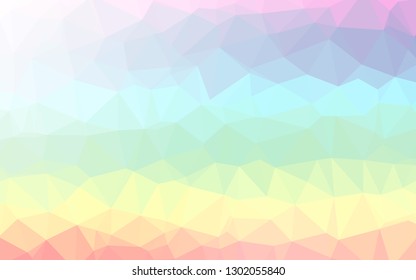 Light Multicolor, Rainbow vector triangle mosaic texture. Creative illustration in halftone style with gradient. Brand new style for your business design.