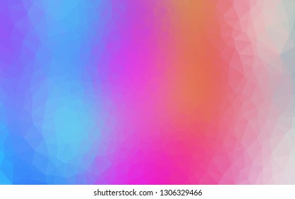 Light Multicolor, Rainbow vector triangle mosaic texture. A vague abstract illustration with gradient. Brand new design for your business.