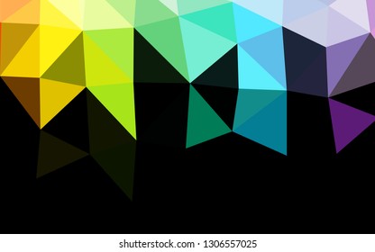 Light Multicolor, Rainbow vector triangle mosaic template. Creative illustration in halftone style with gradient. Brand new style for your business design.