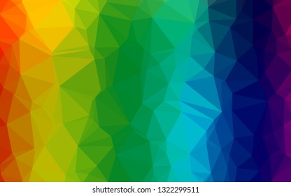 Light Multicolor, Rainbow vector triangle mosaic texture. Creative illustration in halftone style with gradient. Polygonal design for your web site.