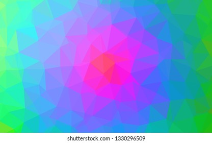 Light Multicolor, Rainbow vector triangle mosaic template. Shining illustration, which consist of triangles. Brand new design for your business.