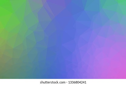 Light Multicolor, Rainbow vector triangle mosaic template. Geometric illustration in Origami style with gradient. Template for a cell phone background.